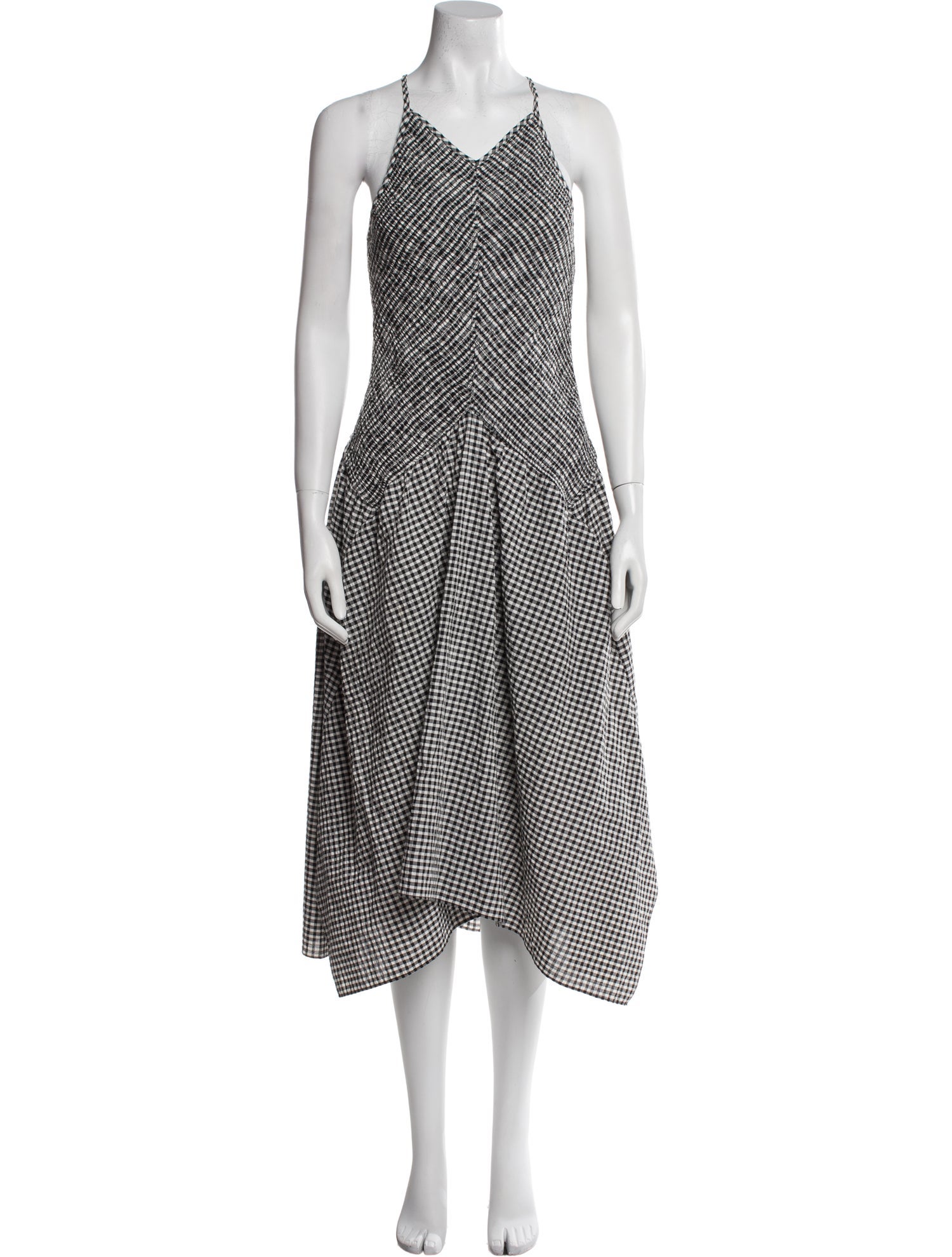 Proenza Schouler White Label Plaid Print Midi Length Dress