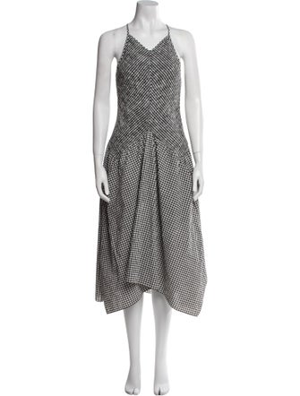 Proenza Schouler White Label Plaid Print Midi Length Dress