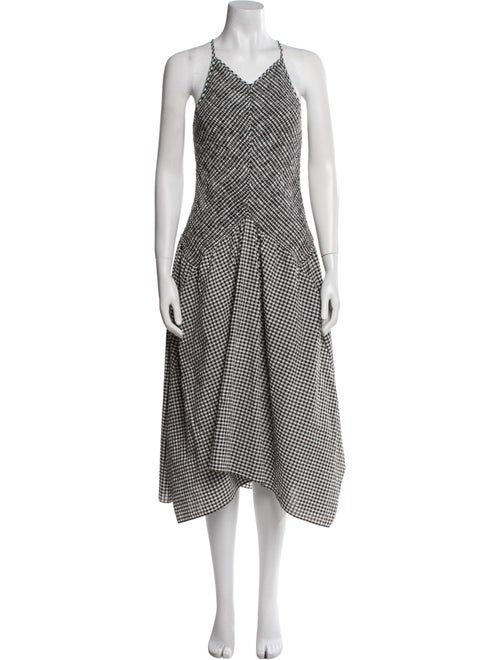 Proenza Schouler White Label Plaid Print Midi Length Dress