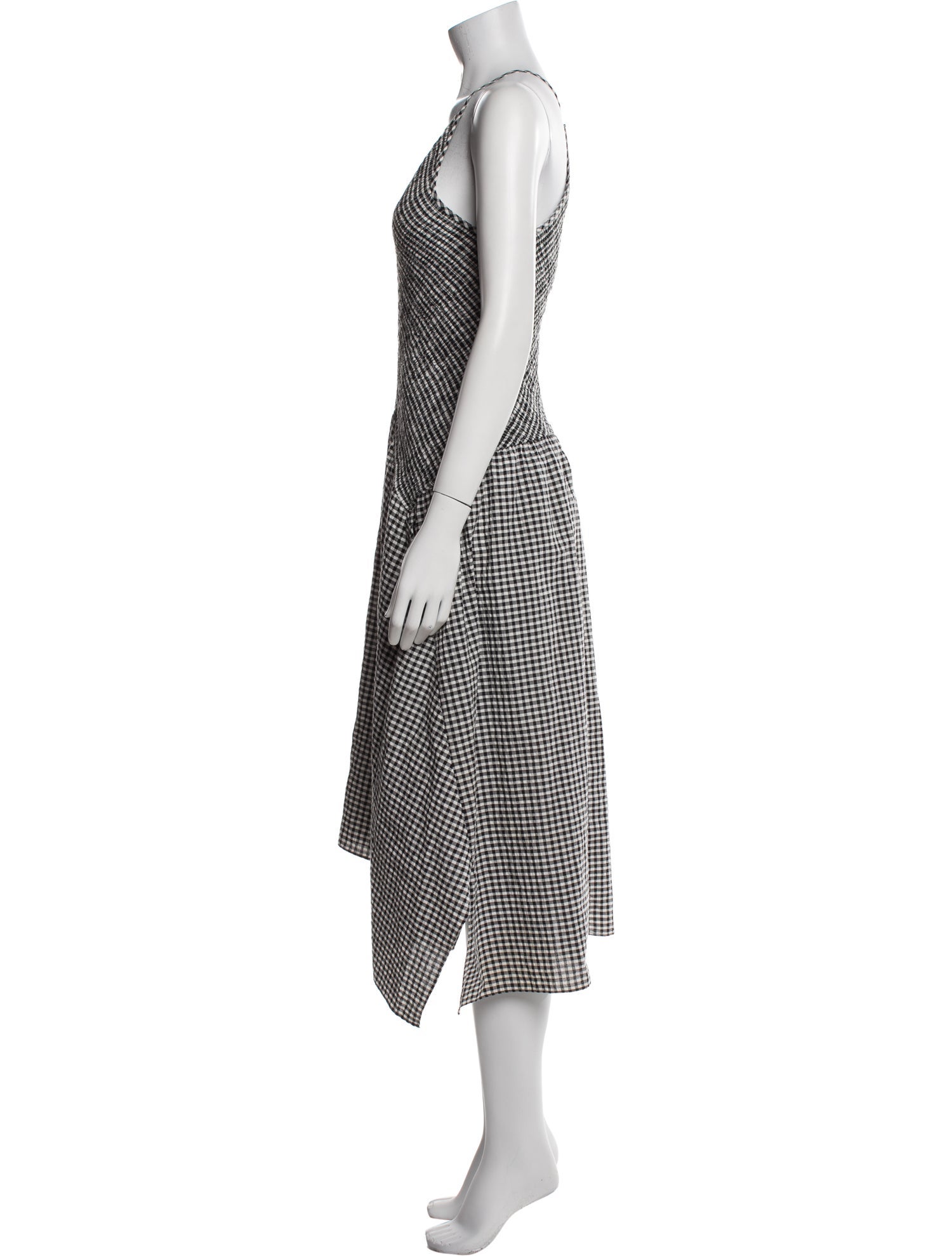 Proenza Schouler White Label Plaid Print Midi Length Dress
