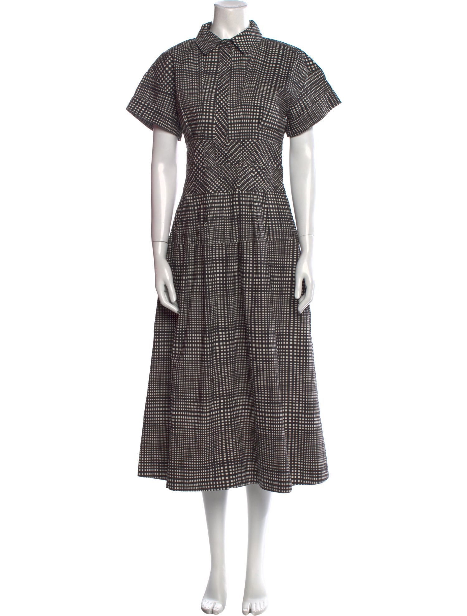 Proenza Schouler White Label Plaid Print Long Dress