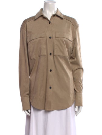 Proenza Schouler White Label Long Sleeve Button-Up Top