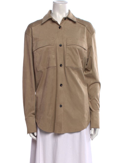 Proenza Schouler White Label Long Sleeve Button-Up Top