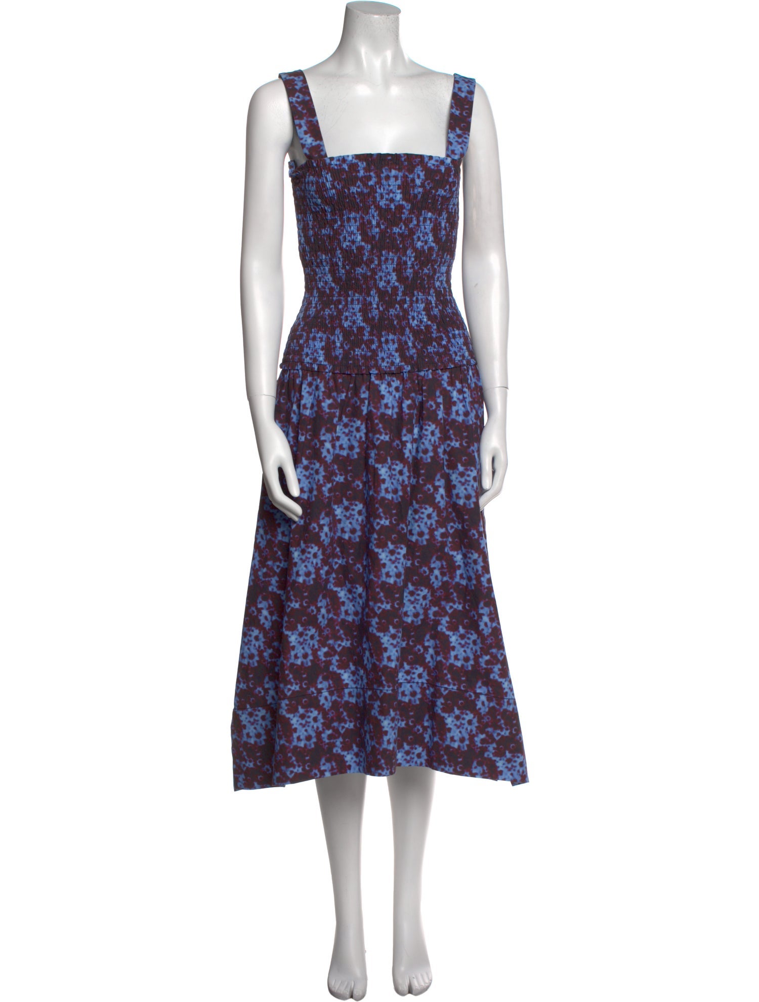 Proenza Schouler White Label Floral Print Midi Length Dress