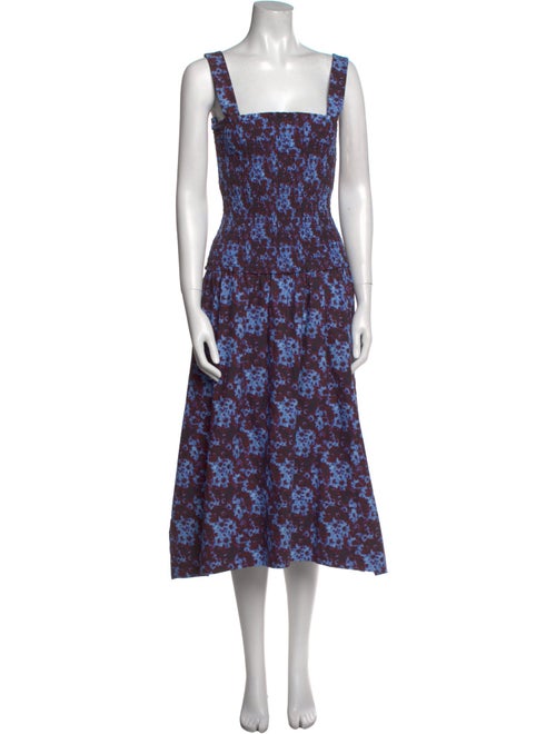 Proenza Schouler White Label Floral Print Midi Length Dress