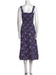 Proenza Schouler White Label Floral Print Midi Length Dress