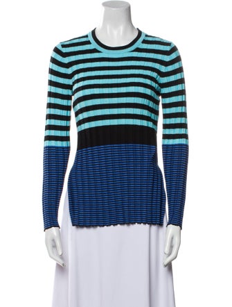 Proenza Schouler White Label Striped Crew Neck Top