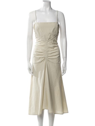 Proenza Schouler White Label Square Neckline Midi Length Dress