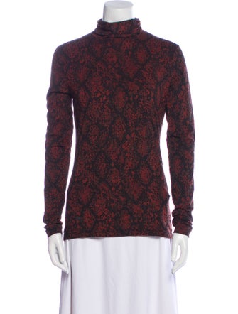Proenza Schouler White Label Printed Turtleneck Top