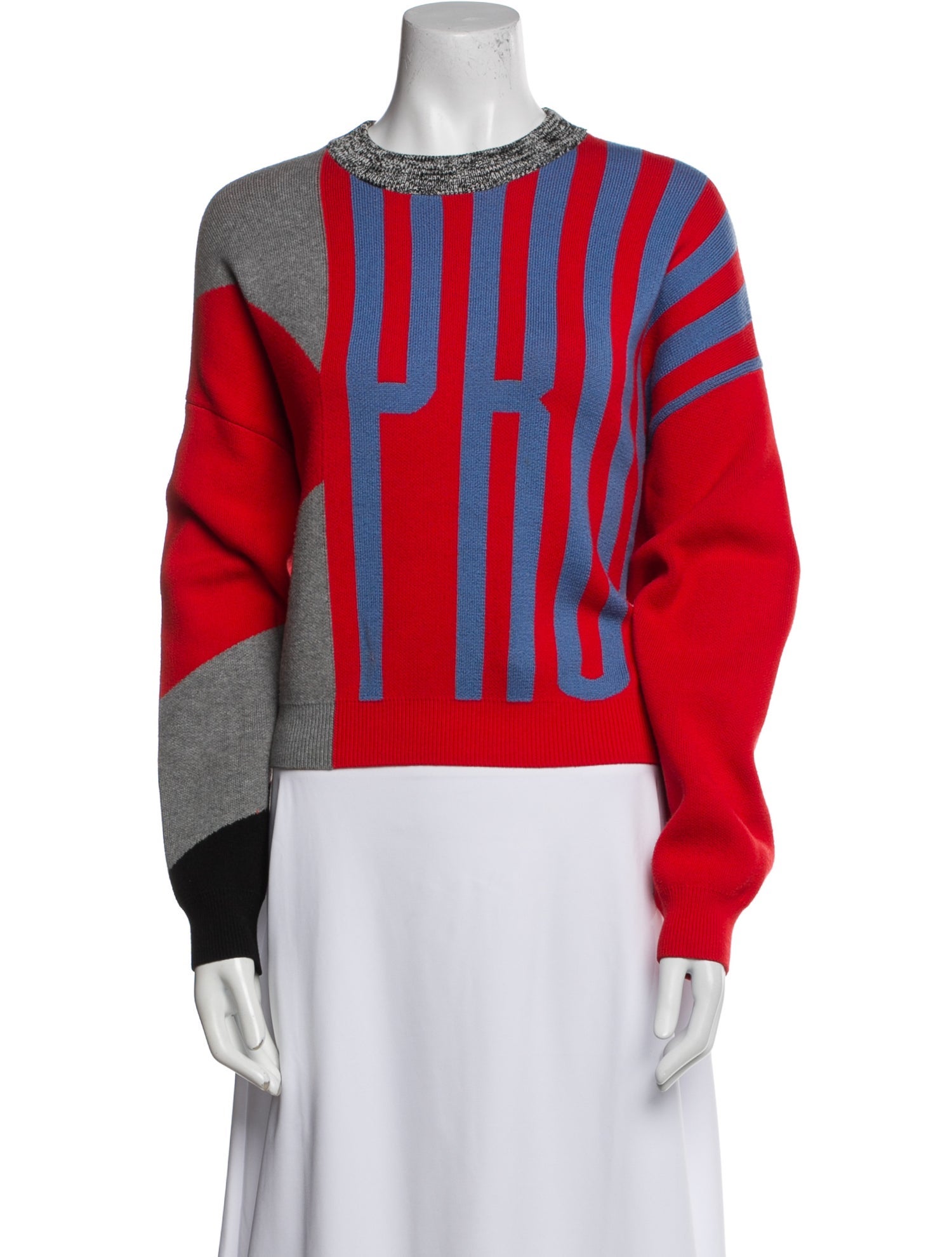 Proenza Schouler White Label Striped Crew Neck Sweatshirt