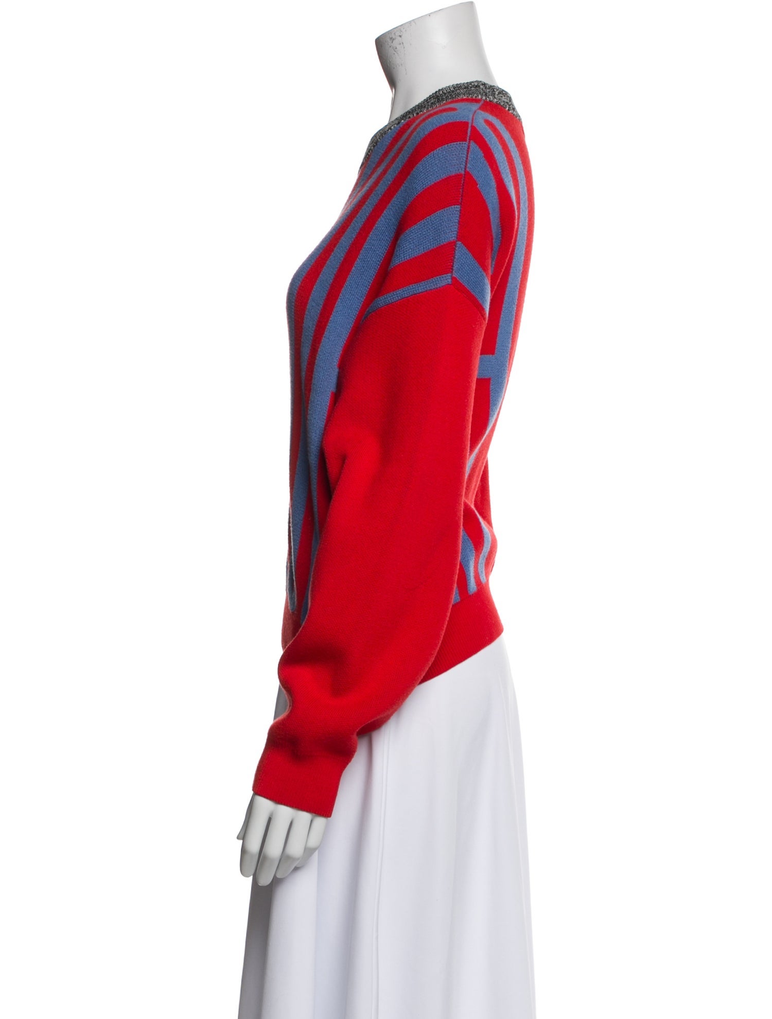 Proenza Schouler White Label Striped Crew Neck Sweatshirt