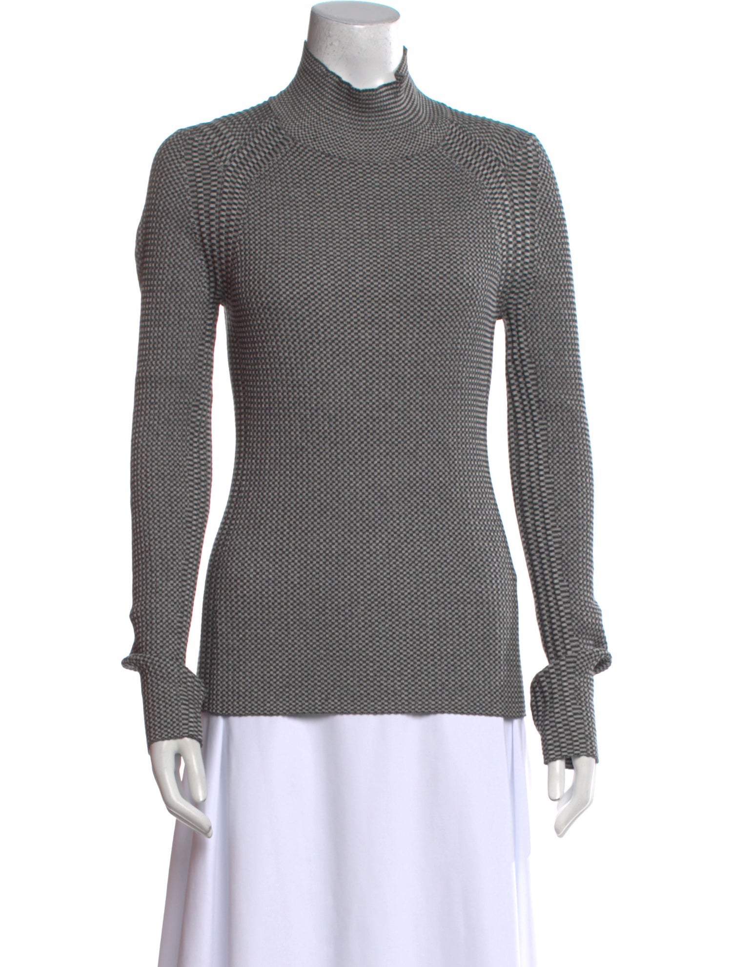 Proenza Schouler White Label Silk Mock Neck Top