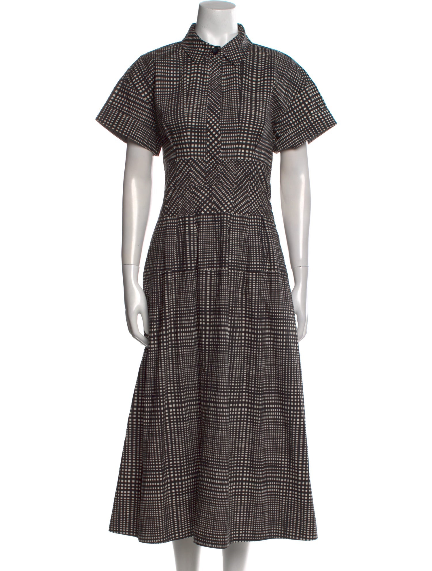 Proenza Schouler White Label Plaid Print Long Dress