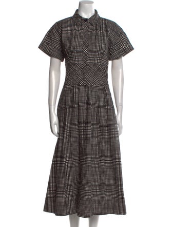 Proenza Schouler White Label Plaid Print Long Dress