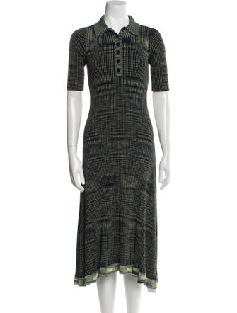 Proenza Schouler White Label Plaid Print Midi Length Dress