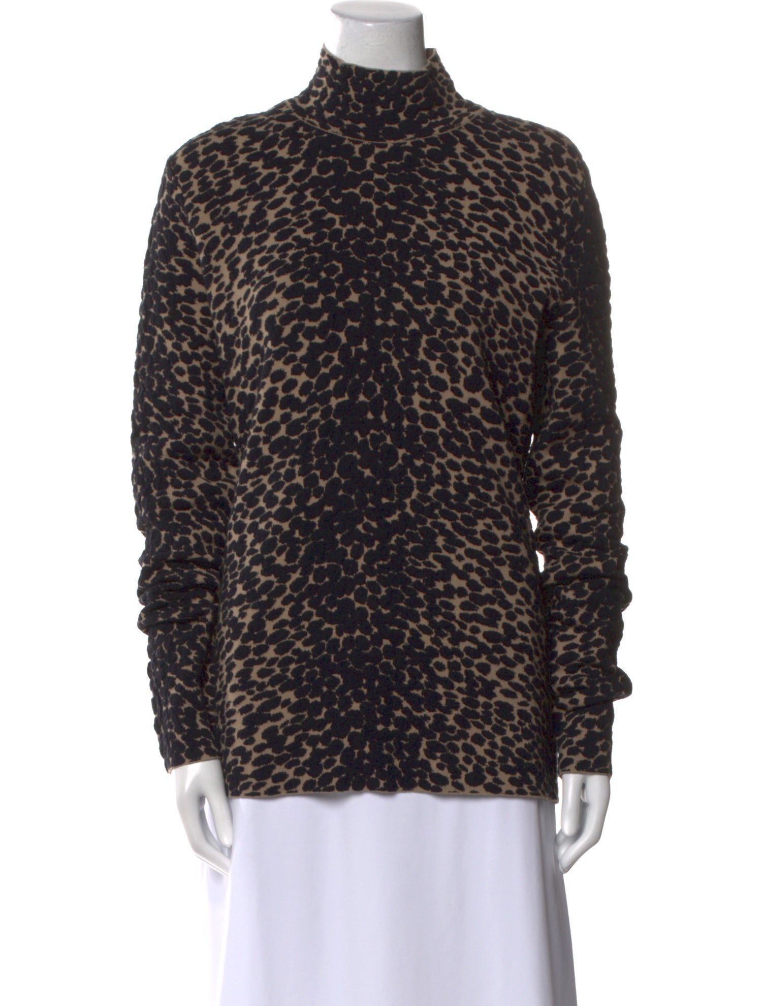 Proenza Schouler White Label Animal Print Mock Neck Sweater