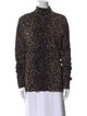 Proenza Schouler White Label Animal Print Mock Neck Sweater