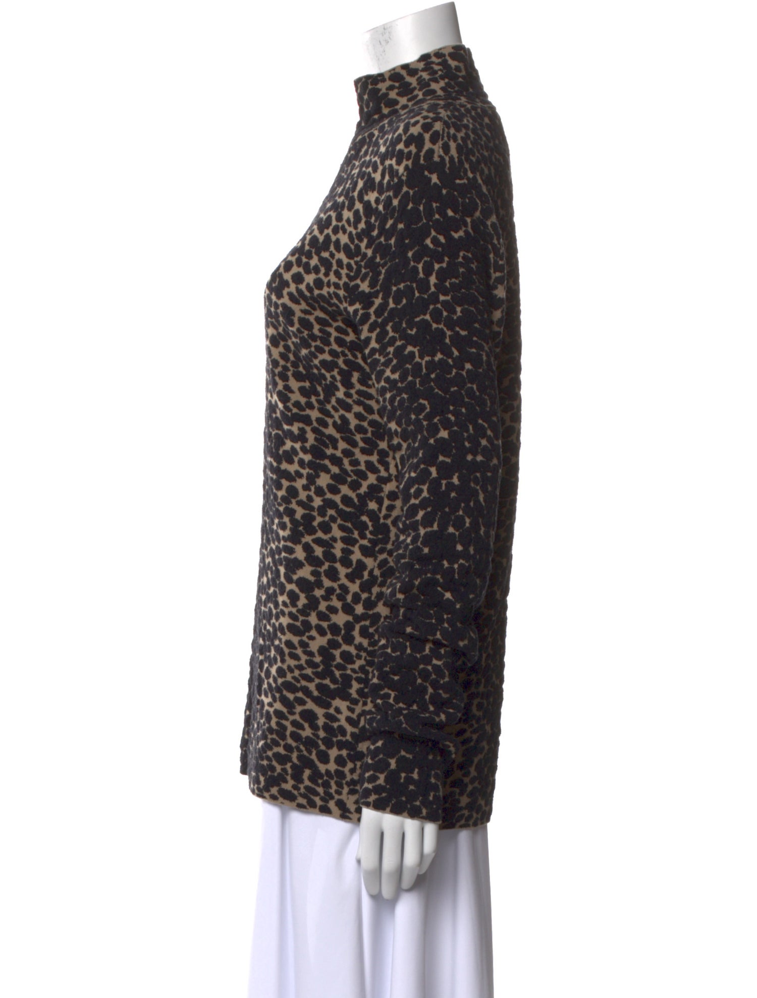 Proenza Schouler White Label Animal Print Mock Neck Sweater
