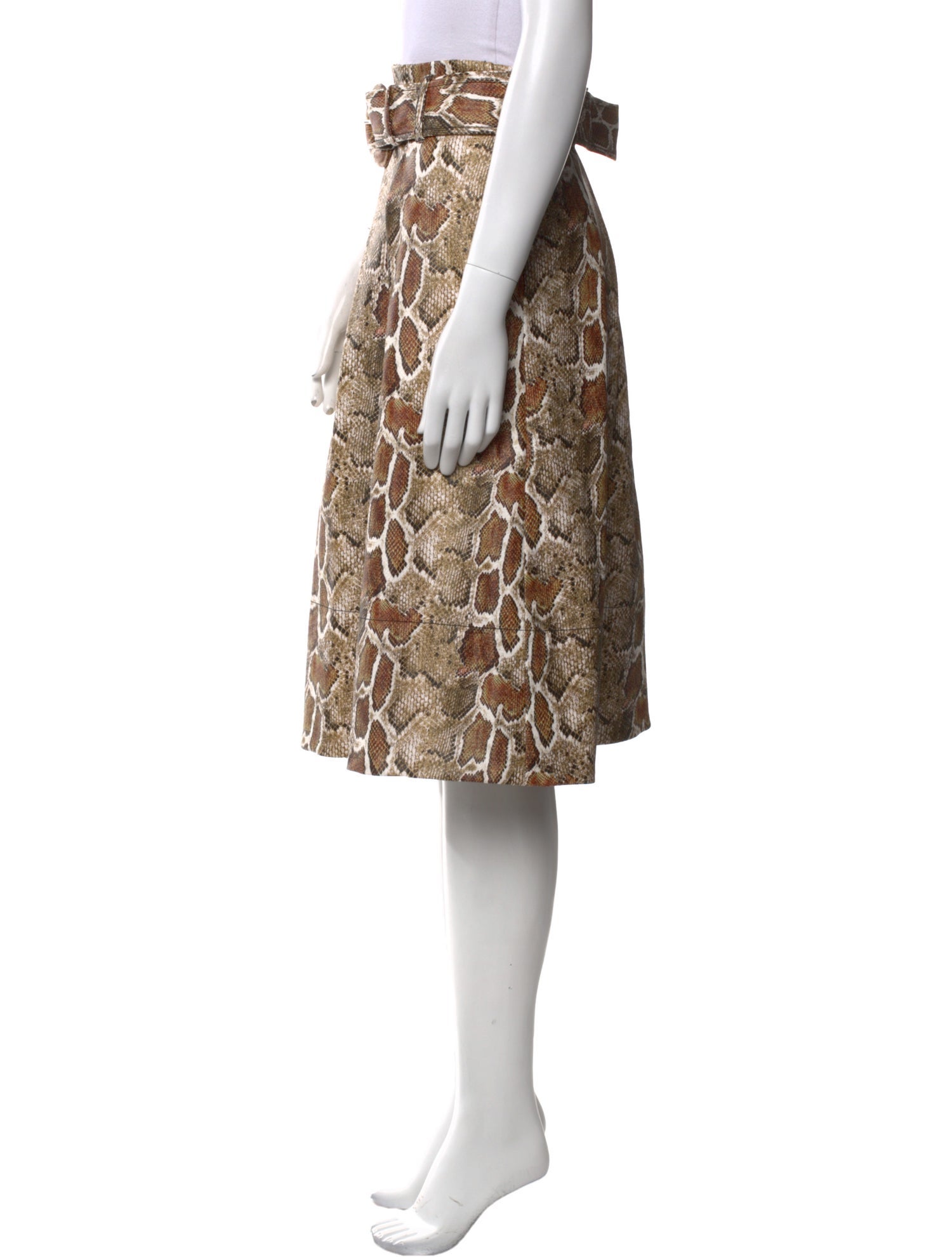 Proenza Schouler White Label Animal Print Knee-Length Skirt