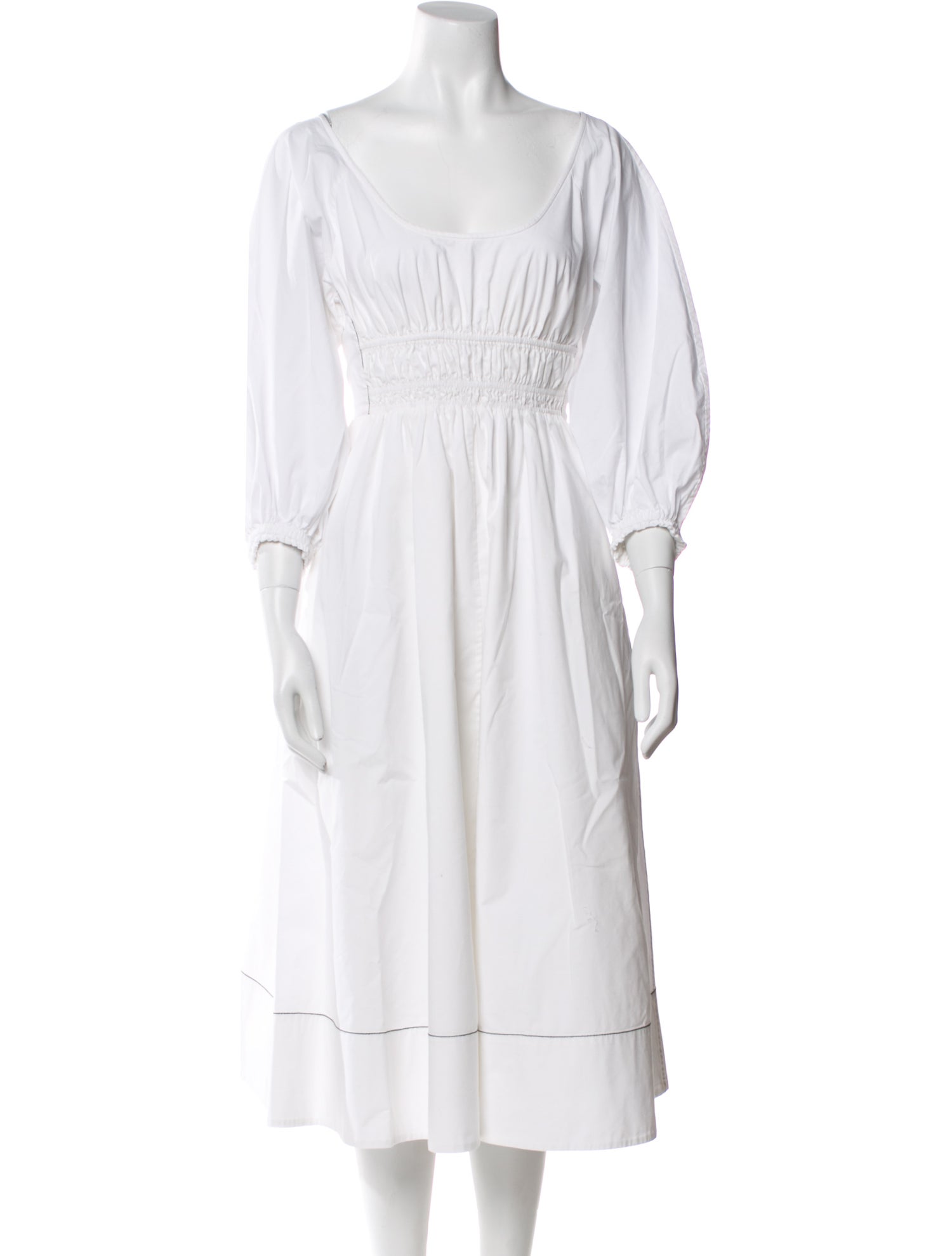 Proenza Schouler White Label Scoop Neck Midi Length Dress