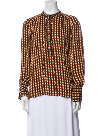 Proenza Schouler White Label Printed Mock Neck Blouse