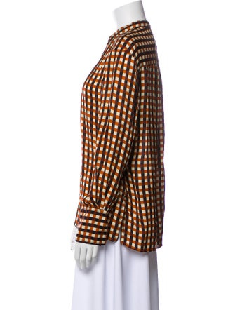 Proenza Schouler White Label Printed Mock Neck Blouse