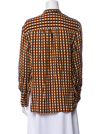 Proenza Schouler White Label Printed Mock Neck Blouse