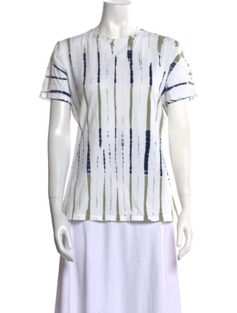 Proenza Schouler White Label Striped Crew Neck Button-Up Top