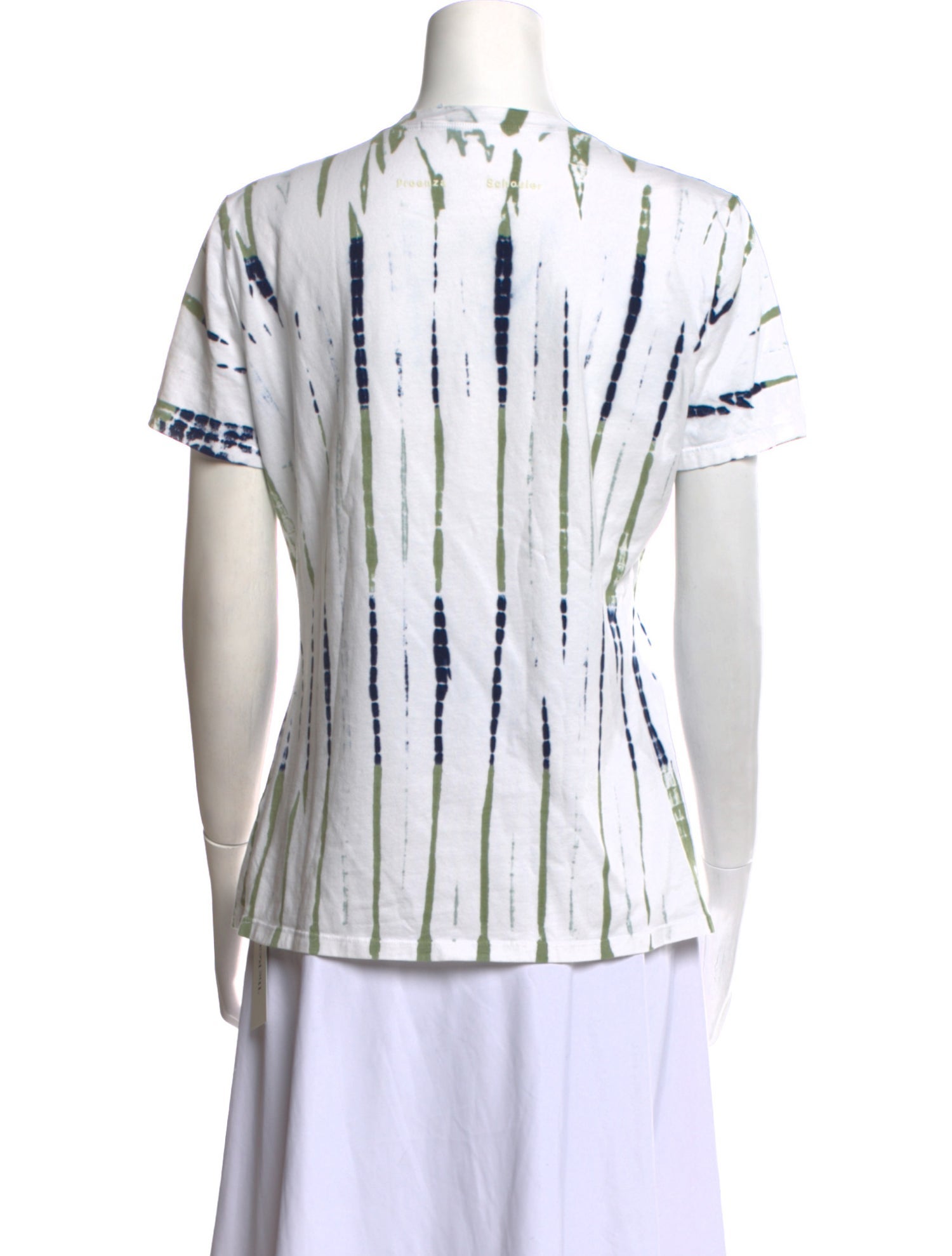 Proenza Schouler White Label Striped Crew Neck Button-Up Top