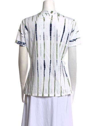 Proenza Schouler White Label Striped Crew Neck Button-Up Top