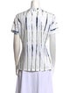 Proenza Schouler White Label Striped Crew Neck Button-Up Top