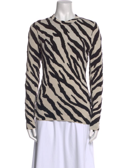 Proenza Schouler White Label Animal Print Crew Neck Sweater