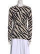Proenza Schouler White Label Animal Print Crew Neck Sweater