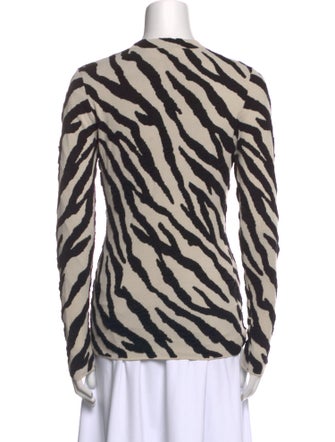 Proenza Schouler White Label Animal Print Crew Neck Sweater