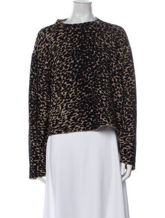 Proenza Schouler White Label Animal Print Crew Neck Sweater