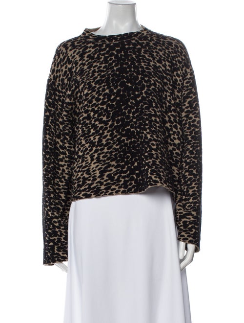Proenza Schouler White Label Animal Print Crew Neck Sweater
