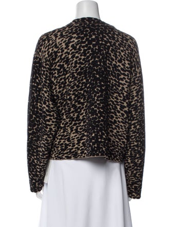 Proenza Schouler White Label Animal Print Crew Neck Sweater