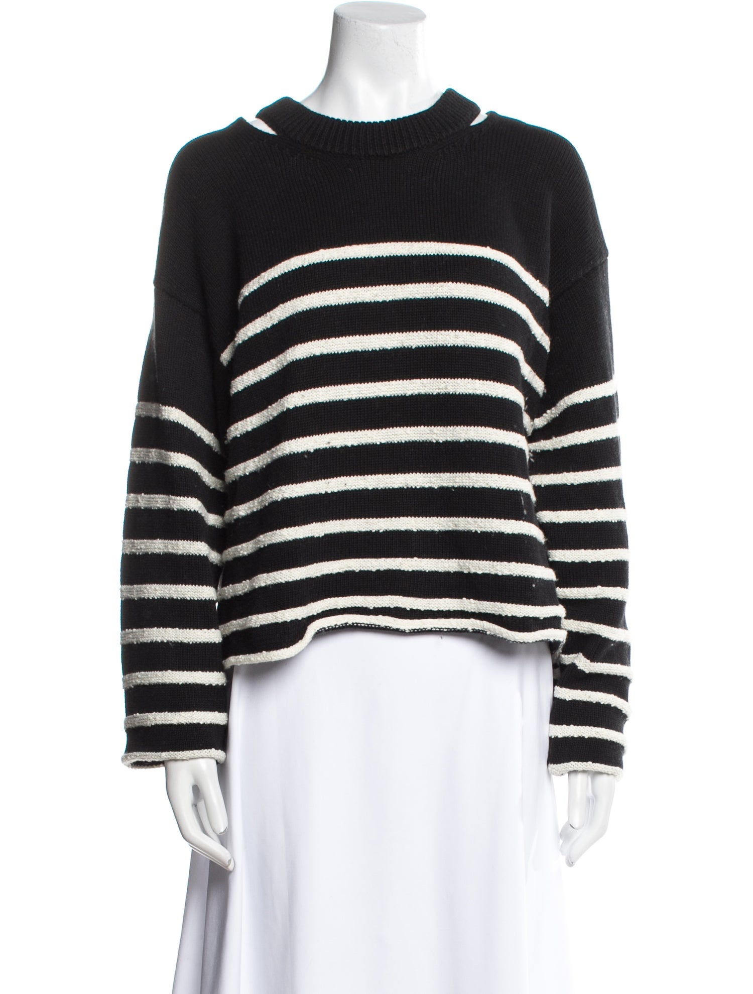 Proenza Schouler White Label Striped Crew Neck Sweater
