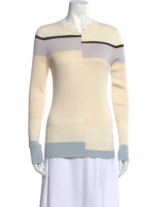 Proenza Schouler White Label Silk Colorblock Pattern Sweater