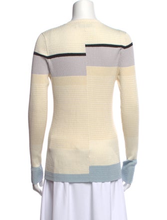 Proenza Schouler White Label Silk Colorblock Pattern Sweater