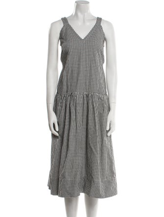 Proenza Schouler White Label Plaid Print Midi Length Dress
