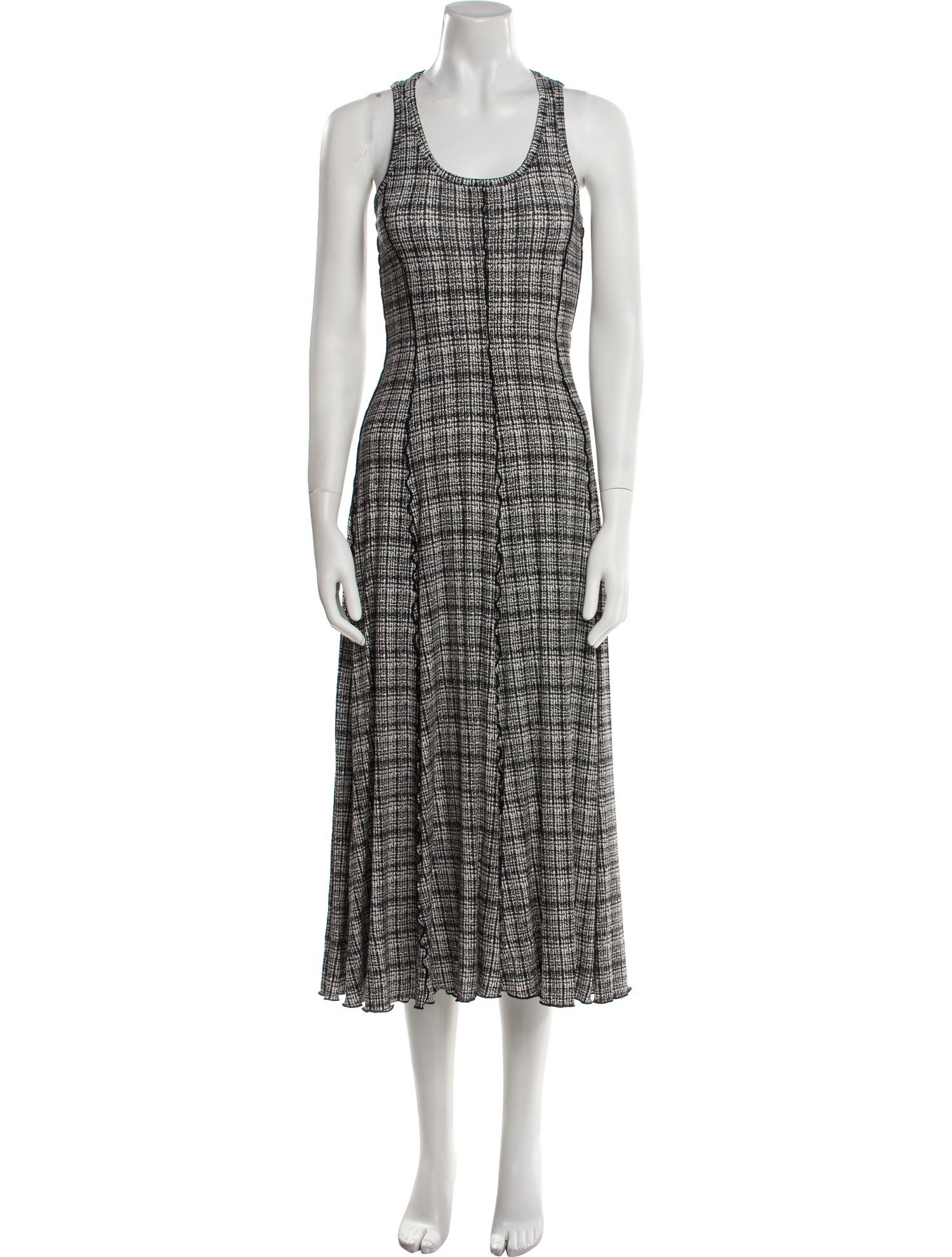 Proenza Schouler White Label Plaid Print Midi Length Dress