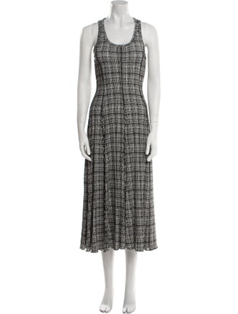 Proenza Schouler White Label Plaid Print Midi Length Dress