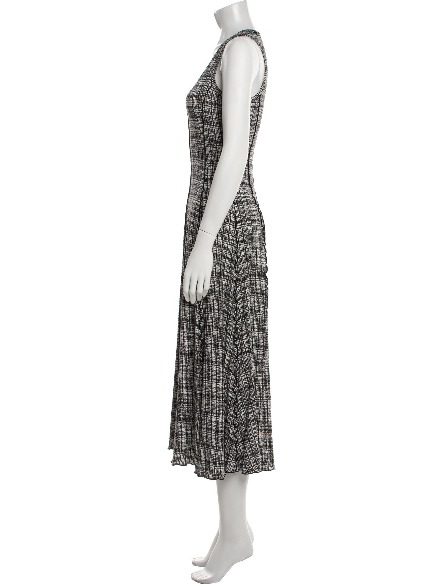 Proenza Schouler White Label Plaid Print Midi Length Dress