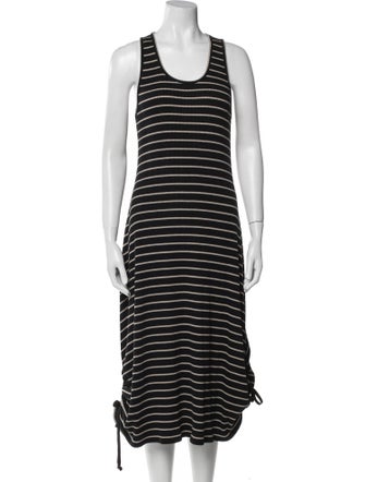 Proenza Schouler White Label Striped Midi Length Dress