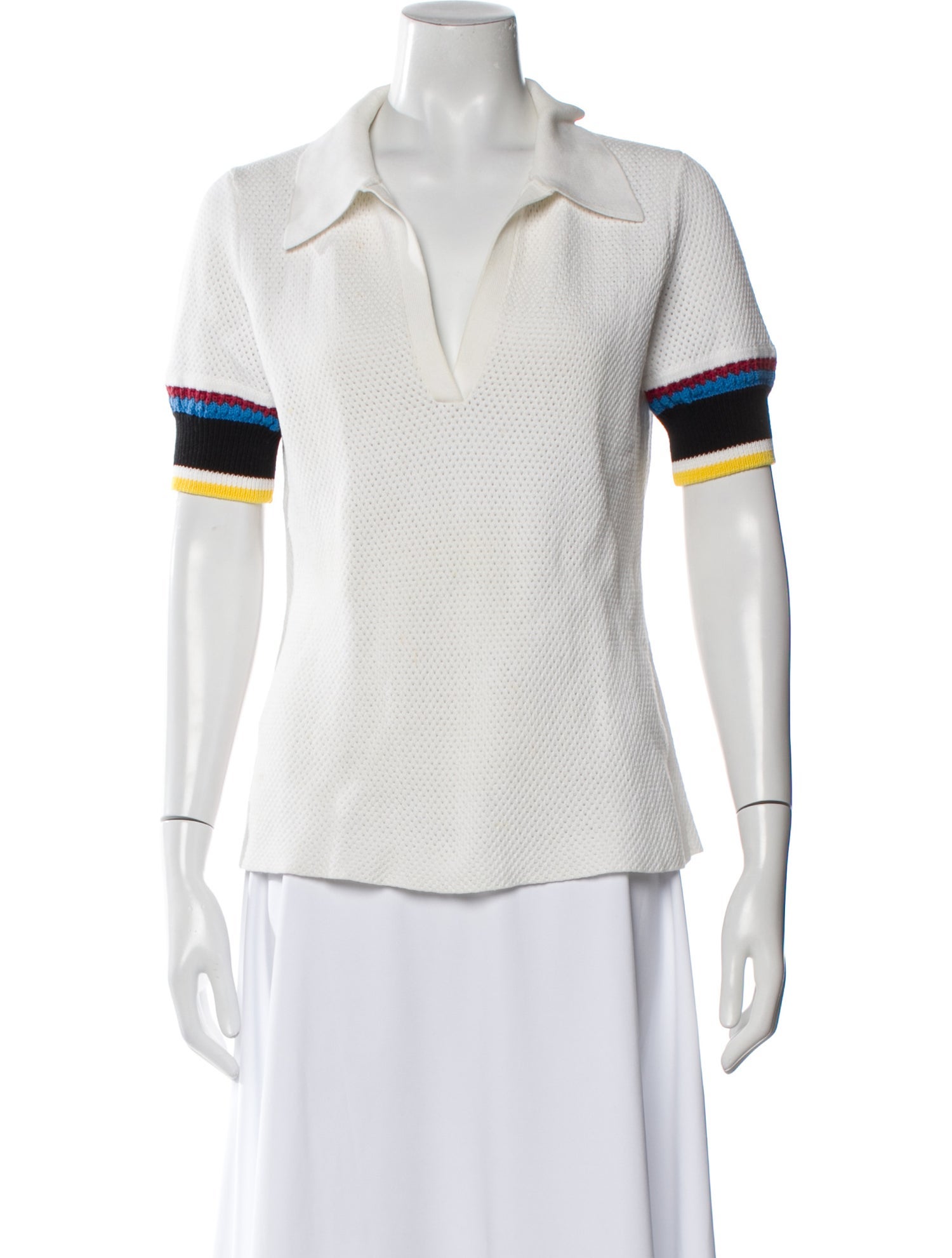 Proenza Schouler White Label V-Neck Three-Quarter Sleeve Polo