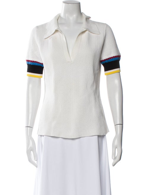 Proenza Schouler White Label V-Neck Three-Quarter Sleeve Polo