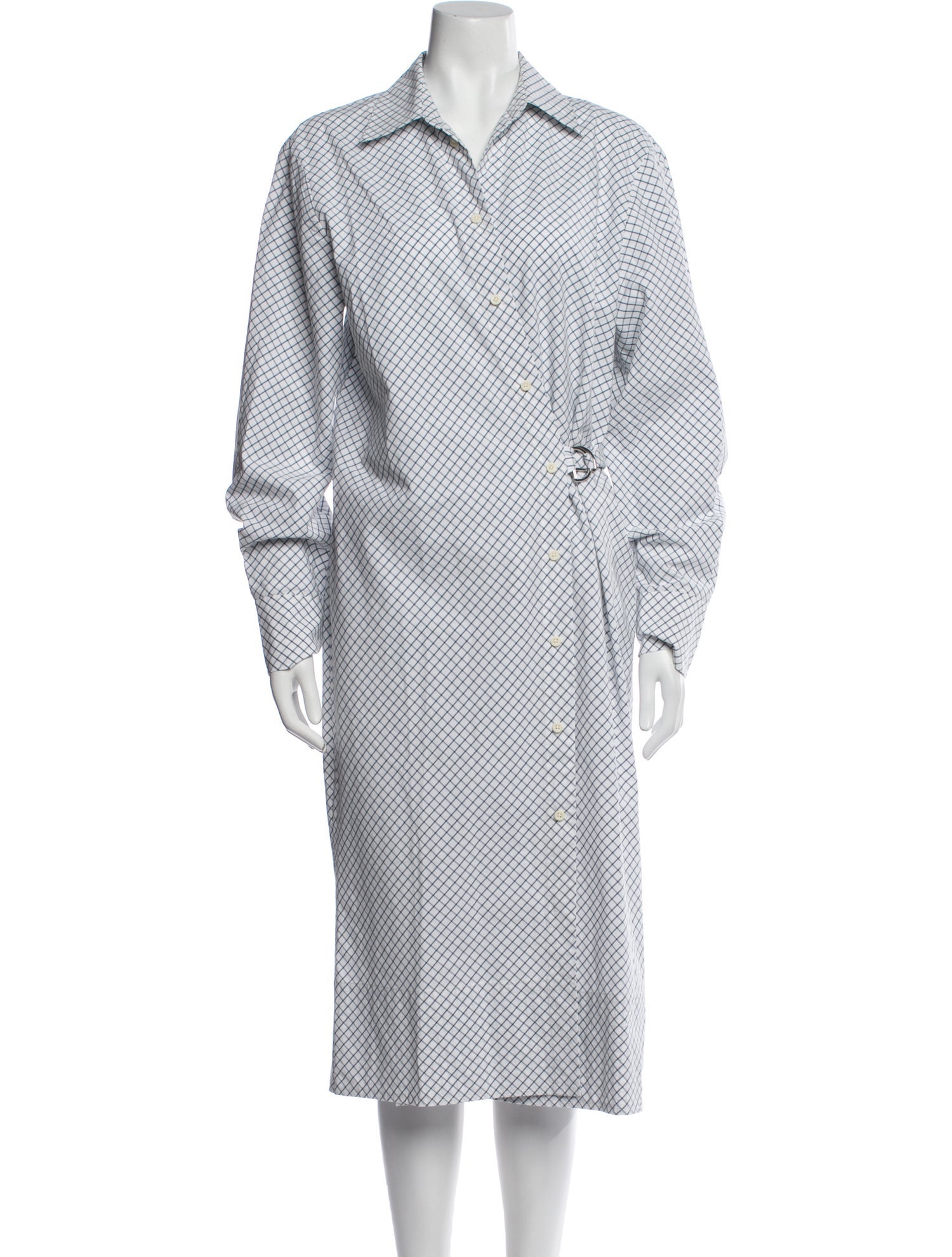 Proenza Schouler White Label Plaid Print Midi Length Dress