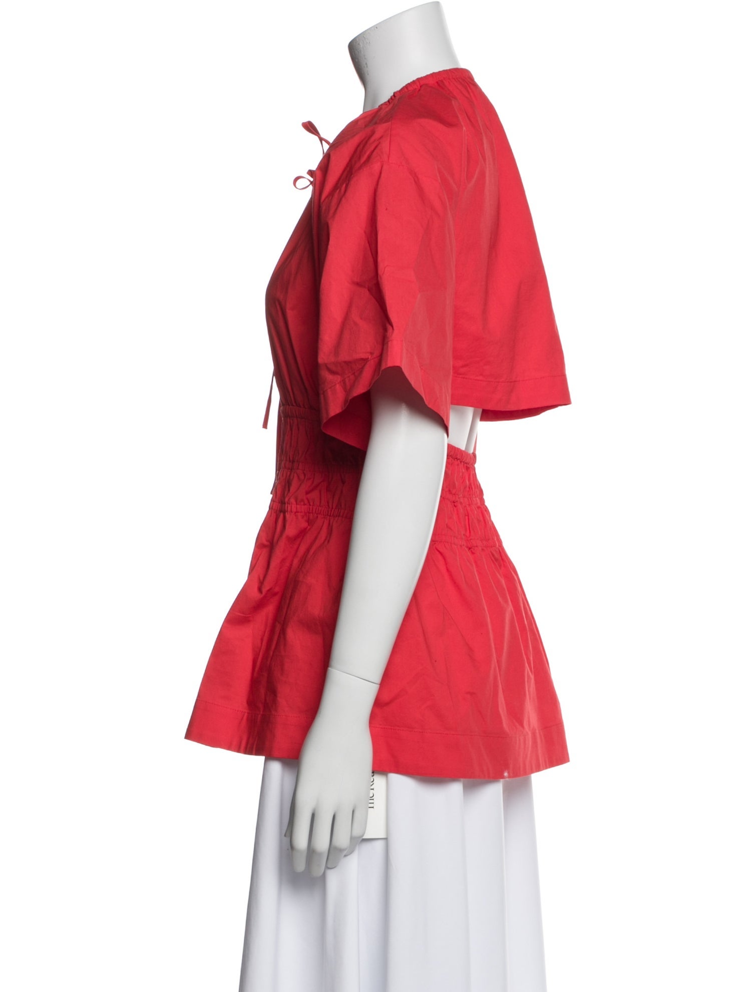 Proenza Schouler White Label Crew Neck Short Sleeve Button-Up Top