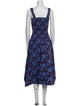 Proenza Schouler White Label Floral Print Midi Length Dress